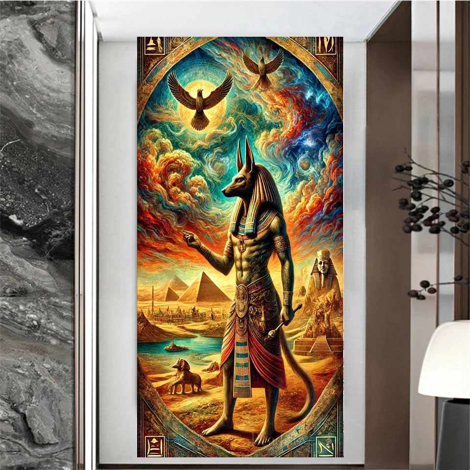 Gold Anubis Egypt Religion Diamond Painting New 2024 Full Square Round Diamond Mosaic Pattern Needlwork Embroidery Home Decor