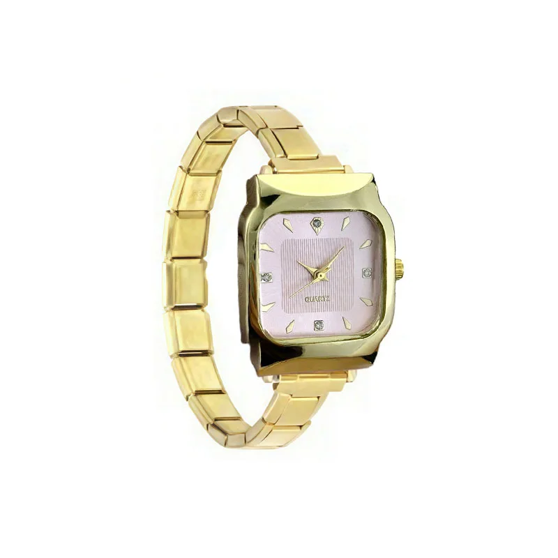 Trend Square Stainless Steel Band Quartz Watch High Grade Texture Unisex Versatile Fashion Daily Basic Wristwatch