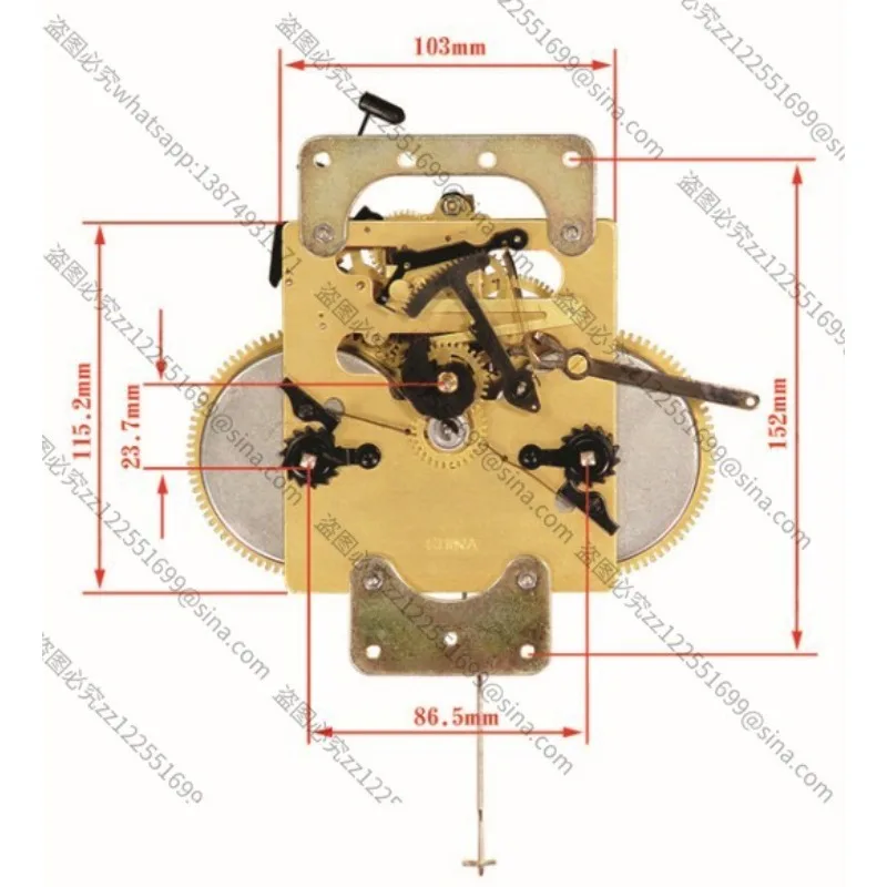 

Suitable for Floor Clock Mechanical Parts, Standing Clock 31-day Movement Pendulum Clock Antique All-copper Process Clockwork