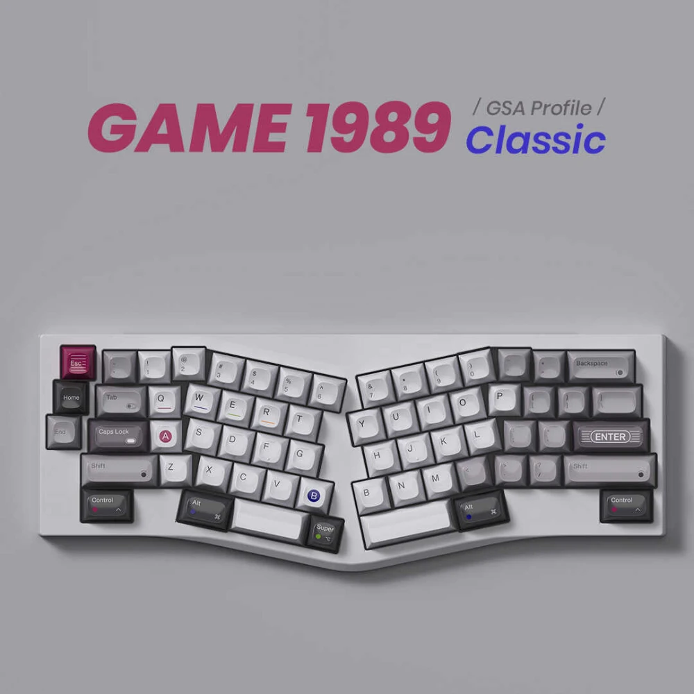 Imagem -06 - Retro Game Theme Keycap Grupo 80retros Game 1989 Abs Custom Retro High Gloss Keyboard Cap Gsa Perfil Gaming Keycap para Teclado Mecânico