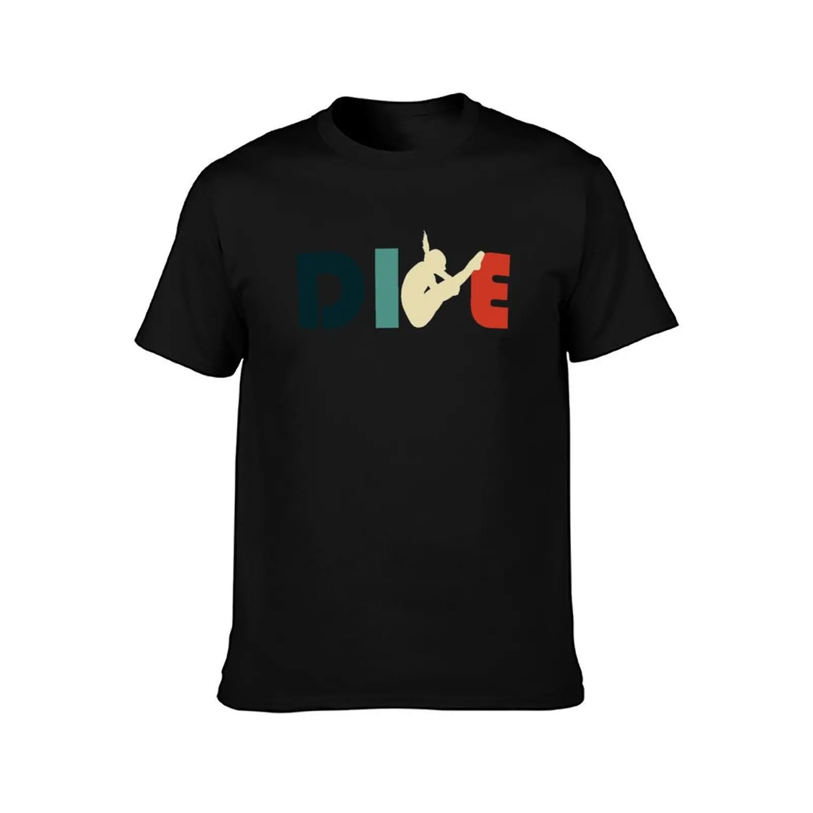 Vintage Retro Girls Diving Springboard Diver Gift T-Shirt, Summer Casual Cotton Tee, Oversized Streetwear Tops, Unisex Men Women