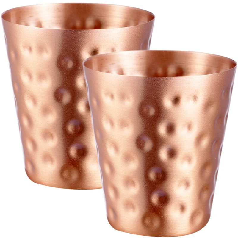 New 100% Copper Cups Pure Solid  Moscow Mule PURE Copper Mugs-Shaped 2oz Cocktail Cups Beer Milk Mug Drinkware