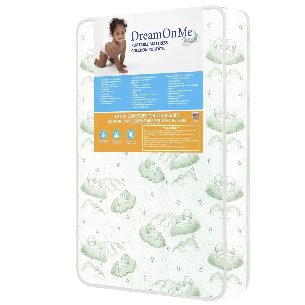 Materasso interno Spring Pack N Play Materasso da gioco impermeabile antibatterico confortevole da 3 pollici di spessore per bambini dai 6 mesi in su