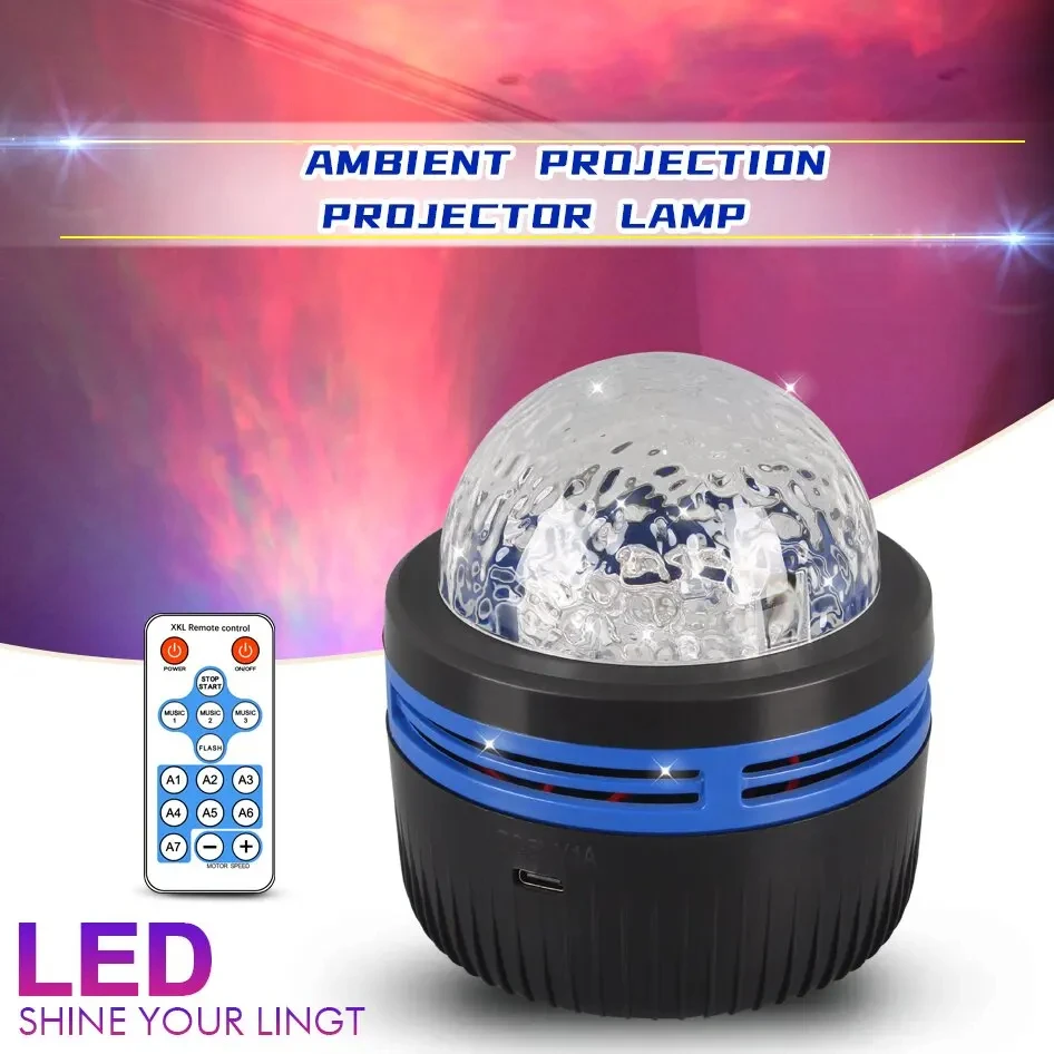 

USB прикроватная лампа атмосферы, трансграничная взрывная проекционная лампа звездного света, водная рябь, Аврора, бореалис, светодиодный светящийся ночник для спальни