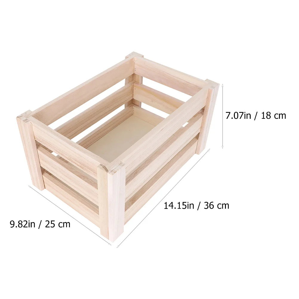 Wooden Storage Box Multifunction Hollow Design Desktop Organizer For Home Office Cafe Shop Solid Wood Container