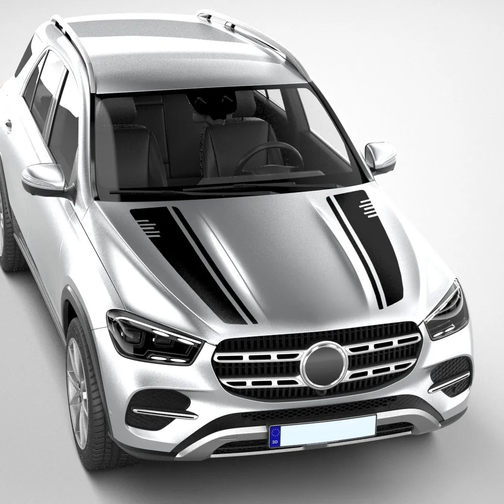 

Car Hood Bonnet Racing Stripes Vinyl Decals Stickers for Mercedes Benz GLE CLass W167 V167 GLE350 GLE450 2019-Present