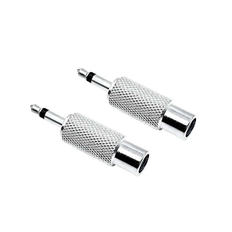 Metal RCA Female to 3.5mm Male Plug 2 Pole TS Audio Adapter RCA Jack Socket to 3.5mm Plugs Mono