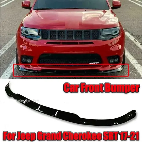 Car Front Bumper Lip For Jeep Grand Cherokee SRT 2017-2021/Trackhawk 2018-2021 Spoiler Splitter Matte Black Glossy Black 10 best sales trackhawk - №7