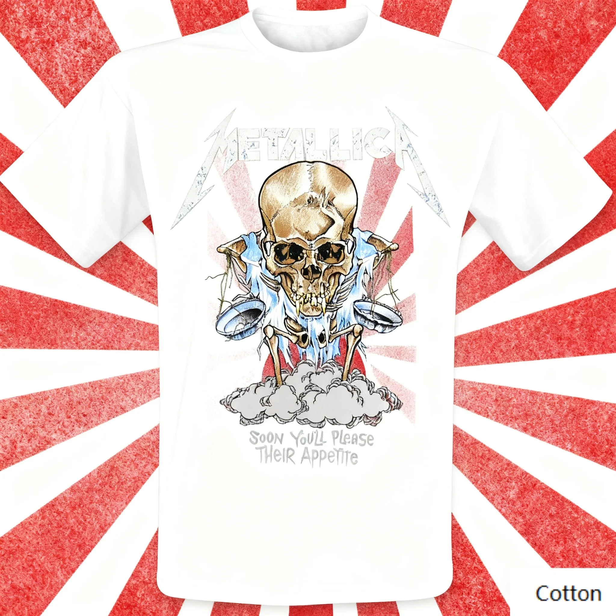 

Metallica Skull Lyric T-Shirt, Vintage Rock Tee, Must-Have for Those Who Prefer 80s Thrash Metal Band Fashion