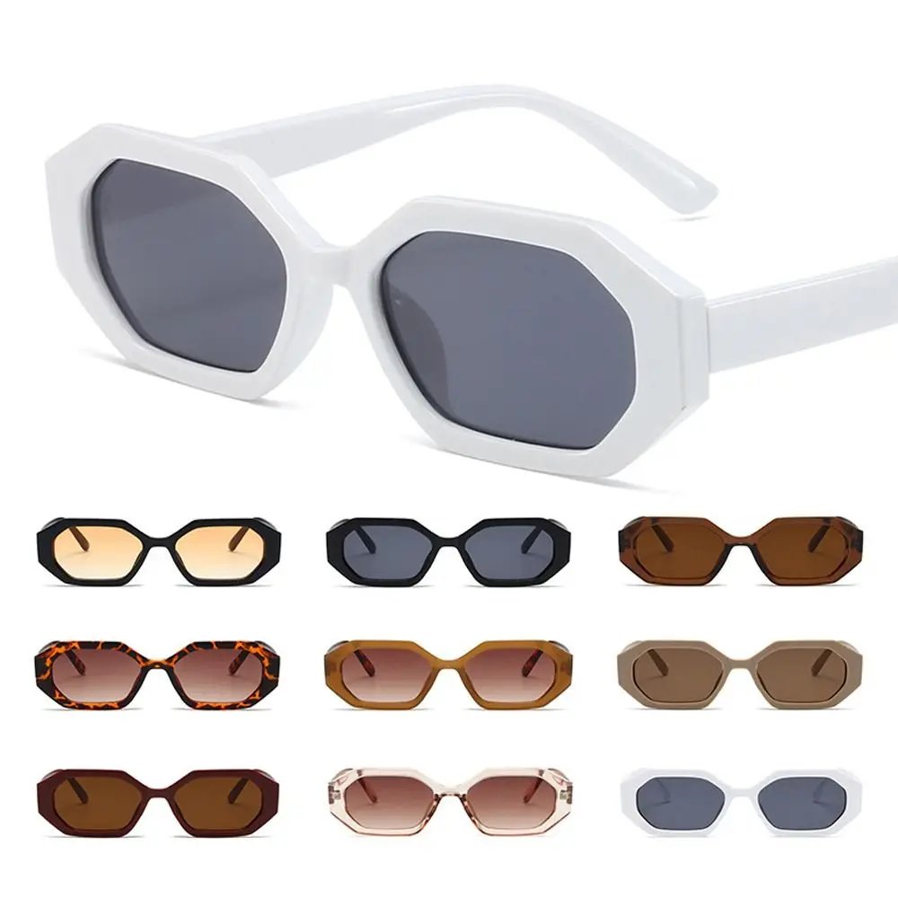 

Trendy Geometric Frame Retro Sunglasses UV 400 Small Polygonal Sunglasses Vintage Rectangle Sunglasses for Women & Men