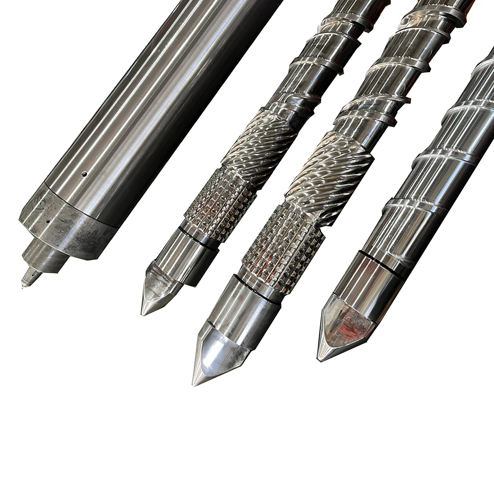Custom bimetallic barrel and screw for injection molding machines SACM645 38CrMoAIA HRC 60 PA PA6 tungsten-carbon-nickel-based