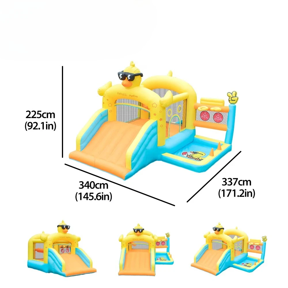Mini maison gonflable de cour domestique, douce avec toboggan, château de saut de canard, maison de 