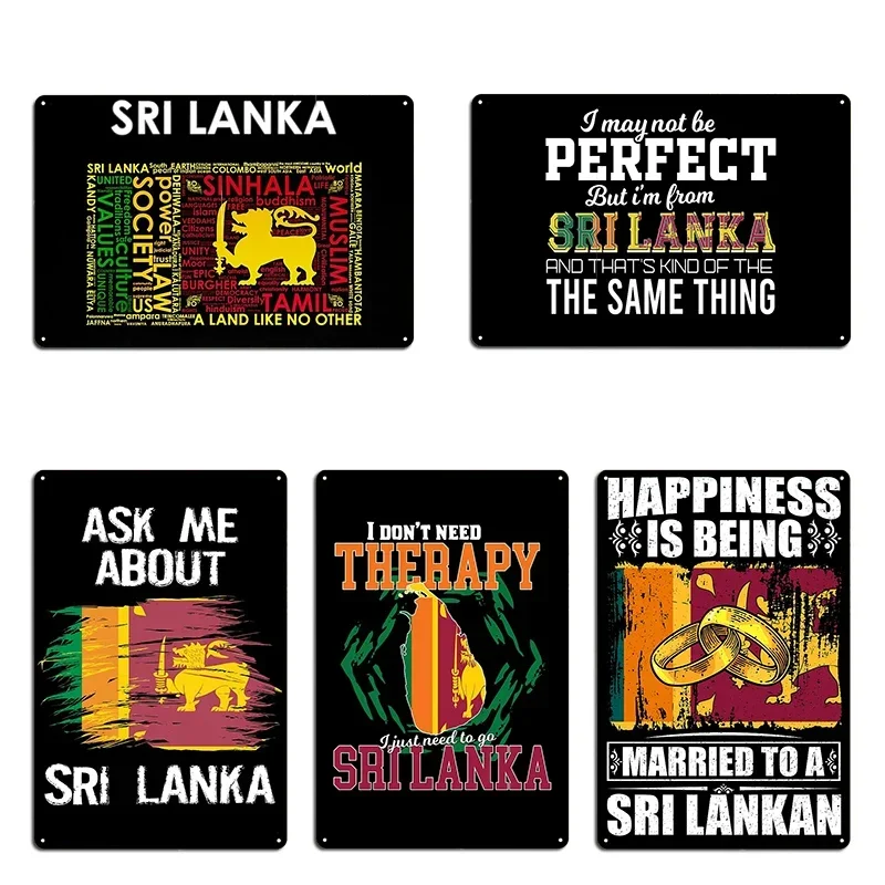 Sri Lanka Flag Saying Ask Me About Sri Lanka Ceylon Travel Metal Garage Party Home Personalized Wall Cave Tin Sign Poster