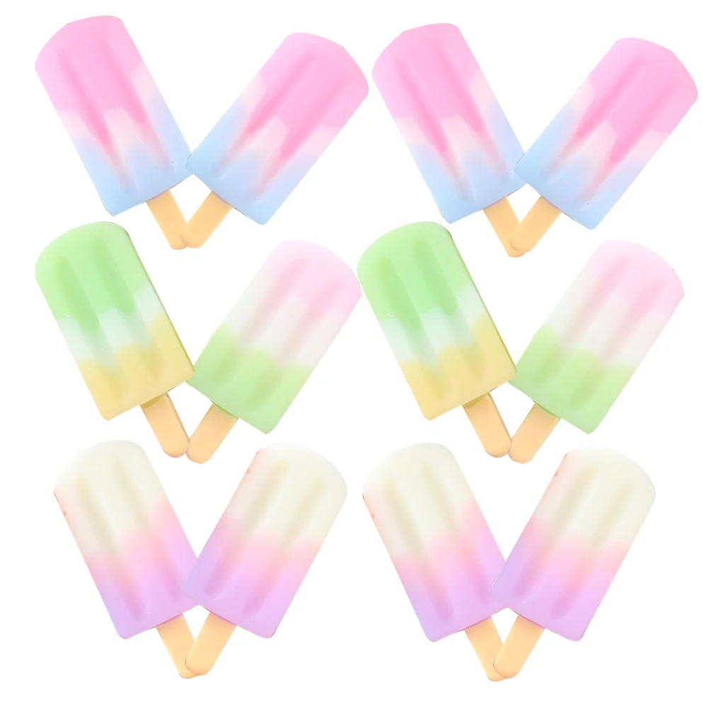 12 Pcs Simulation Ice Cream Prop Icecreams Large DIY Charms Resin Phone Shell Accessories Miniature Dessert Ice-cream