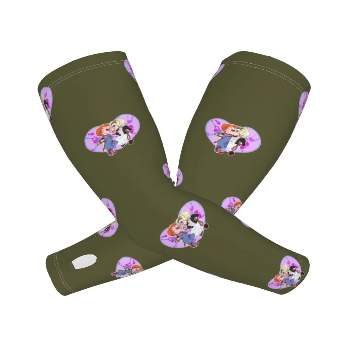 Chucky And Tiffany Outdoor Arm Sleeves Sun UV Protection Cover Summer Ice Silk Cycling Tattoo Sleeves