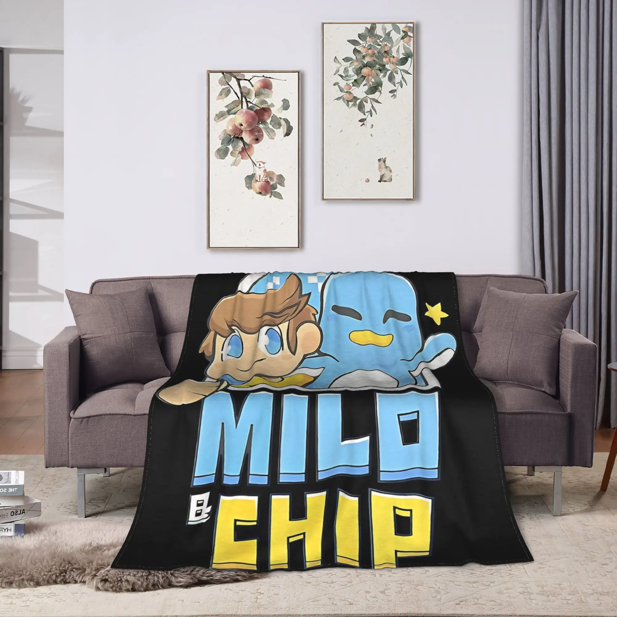 Milo And Chip Blanket  Soft Warm Funny Plush Throw Blanket For Bedroom Airplane Travel Flannel Bedspread Bed Cover
