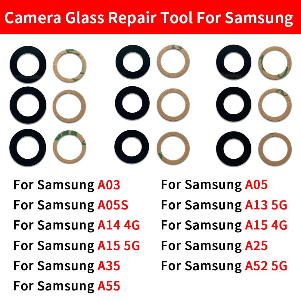 Great Camera Glass For Samsung A03 A05 A05S A13 A14 4G A15 A25 A35 A52 A55 5G Rear Back Camera glass Lens With Glue Adhesive