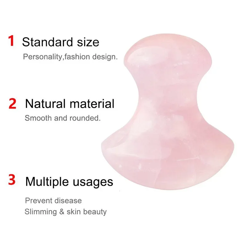 Natural Rose Quartz Jade Mushroom Shape Facial Massage Stone Scraper Face Massage Roller Gua Sha Board  Face Skin Lifting Tool