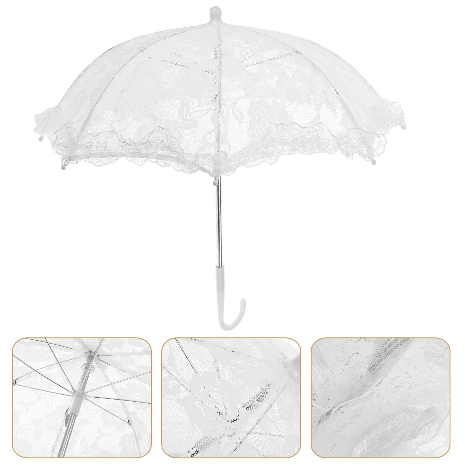 Embroidered Parasol Lace Umbrella Umbrellas for Tea Party Flower Parasols Cloth Child