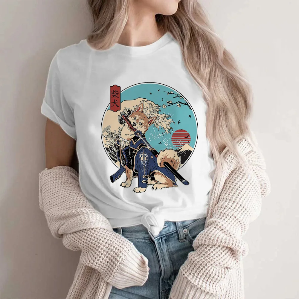 

Shiba Inu Tee women Y2K designer top female y2k anime clothing