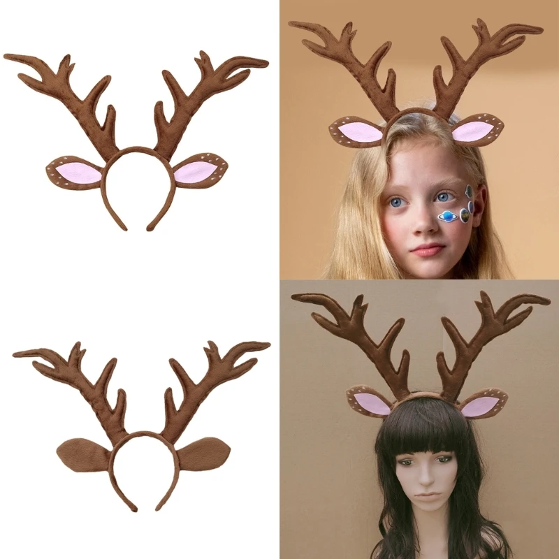 Carnivals Party Oversize Reindeer Antler Headband Adult Christmas Hairband image 2