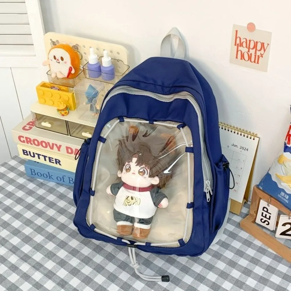 Nuevo bolso Ita de muñeca de algodón transparente, bolsa de exhibición de muñeca Y2K de ocio de gran capacidad, decoración DIY, mochila transparente para estudiantes