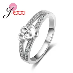 925 Sterling Silver Ring Simple Natural Sweet Romantic Style Lover Gifts Cross Love Shape For Women Engagement Ceremony Jewelry