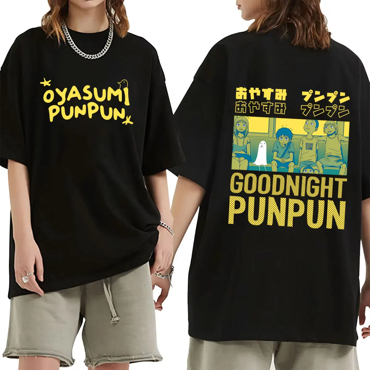 Anime Goodnight Punpun T Shirts Oyasumi Punpun Merch T-shirt Summer Men Women Cartoon Manga Oversized Tshirt Male Vintage Tops