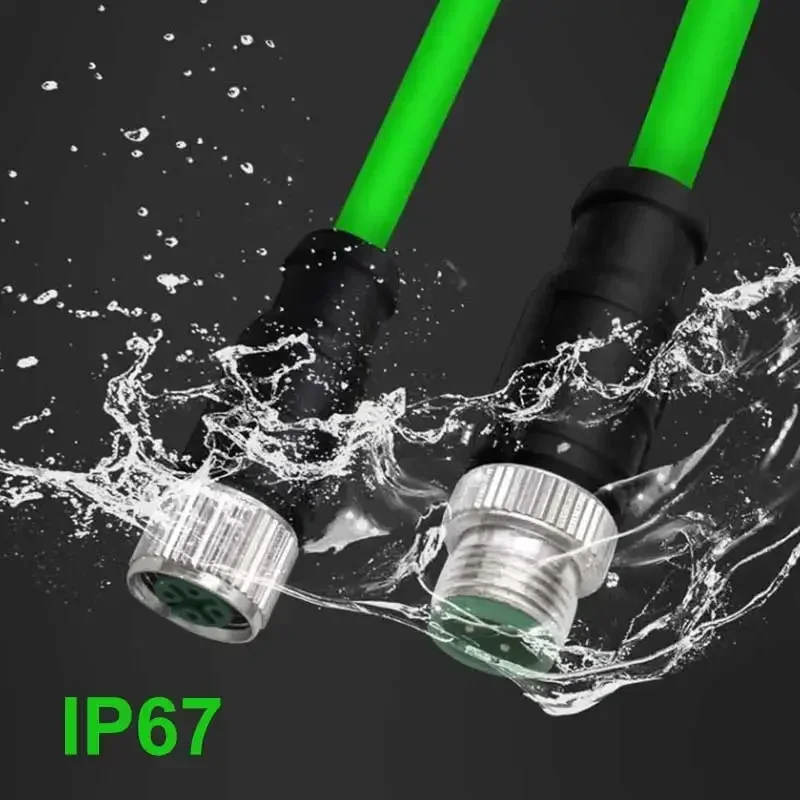 M12 8Pin X-type Male to Female Connector Industrial Camera Ethernet Aviation Plug A-type Cable M12 to M12 Cat6a/Cat7 Sensor Line