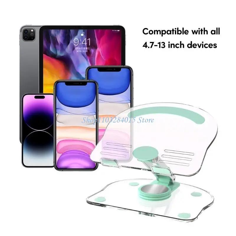 R6FF Premium Acrylic Desk Stand Holder for Phones and Tablets Adjustable to Reduce Eye Strain and Improve Posture