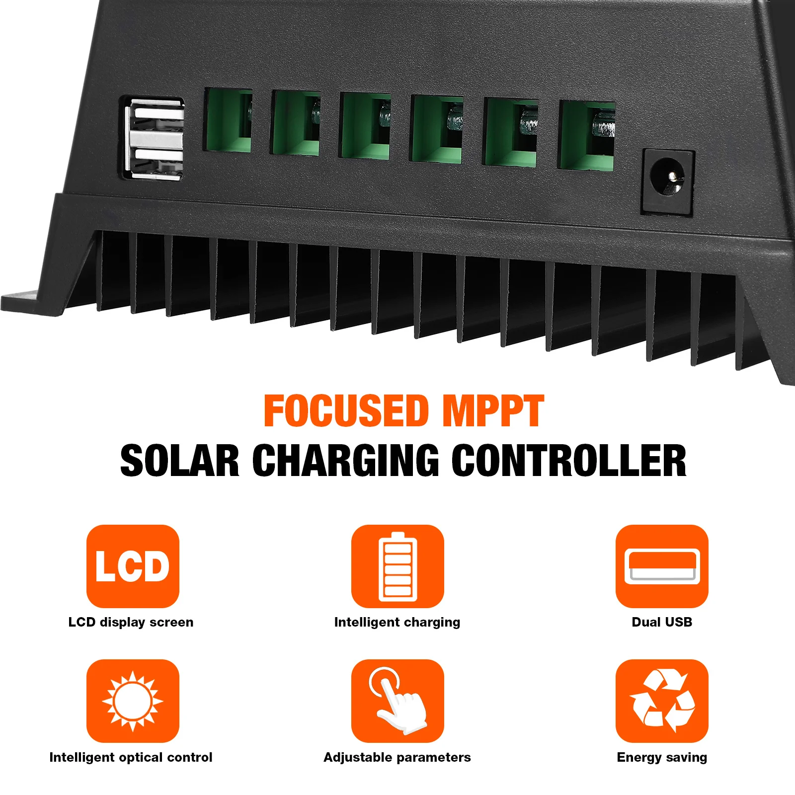 

Контроллер заряда солнечной батареи MPPT 100A 12 В 24 В 36 В 48 В Высокоэффективный регулятор Защита ЖК-дисплея Стабильный выход