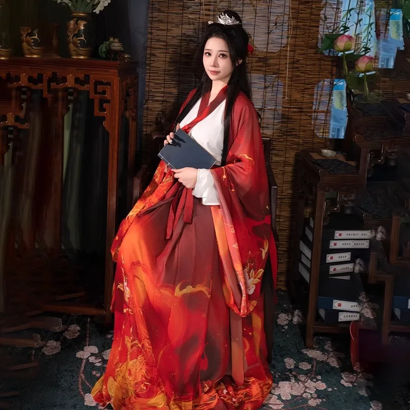 Hanfu women's ancient clothing New Year's wedding festive daily performance Chinese fairy ancient