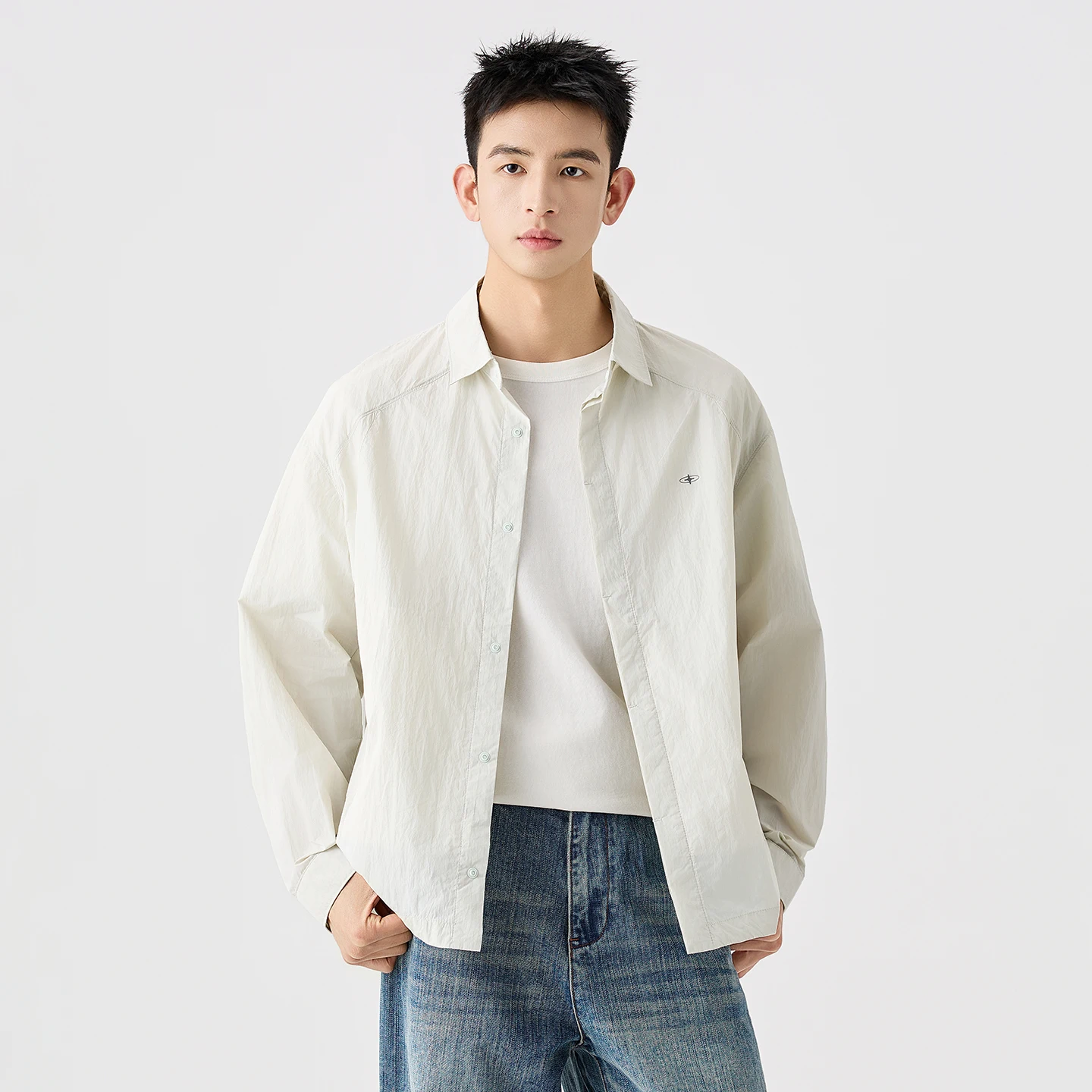 Outdoor Quick Dry Sunscreen Shirt Men Summer Ultra-thin UV Protection Sports Loose Casual Long Sleeve Shirt Jacket