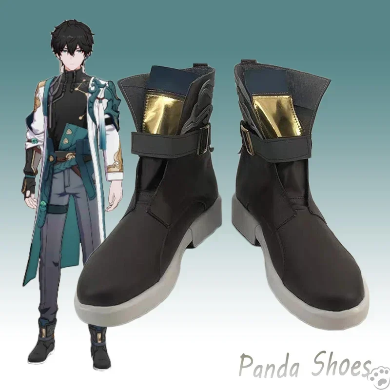 Honkai Star Rail Dan Heng Cosplay Shoes Anime Game Cos Black Boots Danheng Cosplay Costume Prop Shoes for Con Halloween Party