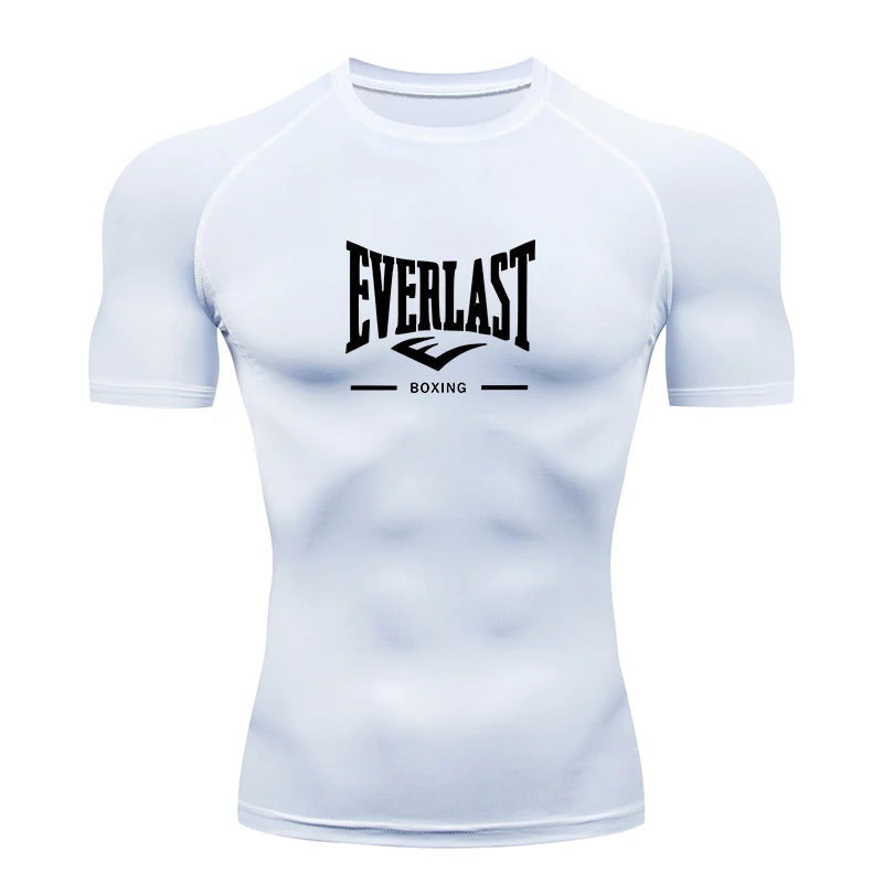 New Men's Running Compression T-Shirt Short Sleeve Gym Workout Shirts Fitness Shirts Men's Jogging Sportswear Sweatshirts
