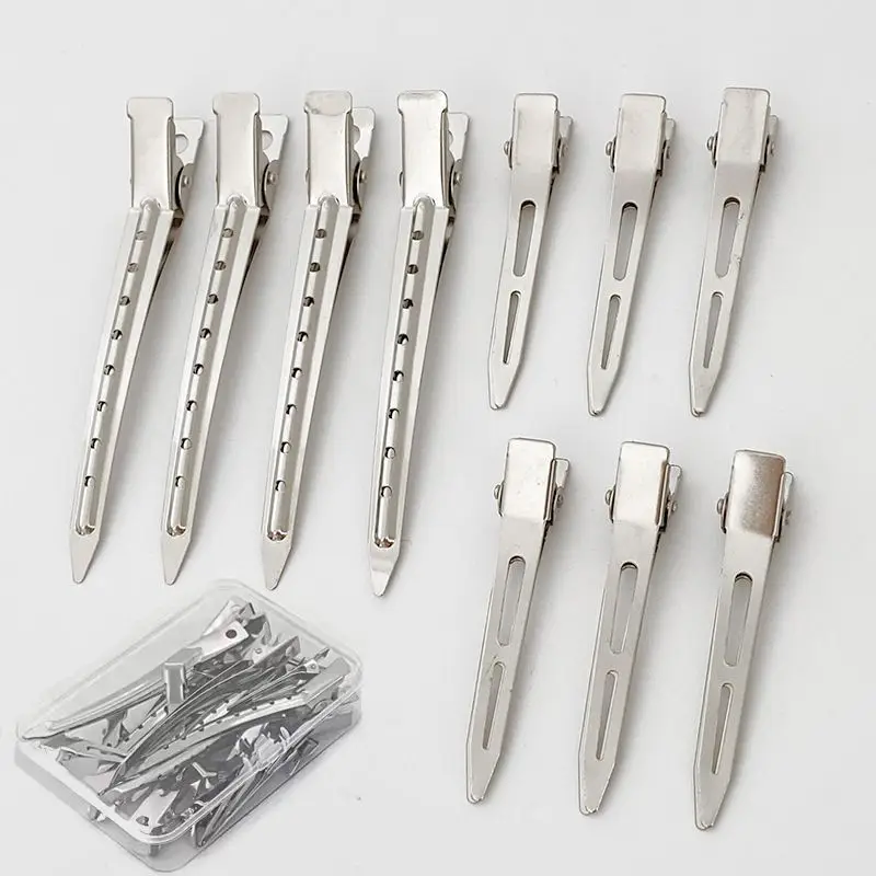 6PCS Metal Colorful Seamless Duckbill Clips Professional Salon Ladies Curl Clip No Crease Fixed Hair Clip Women Hair Accessories