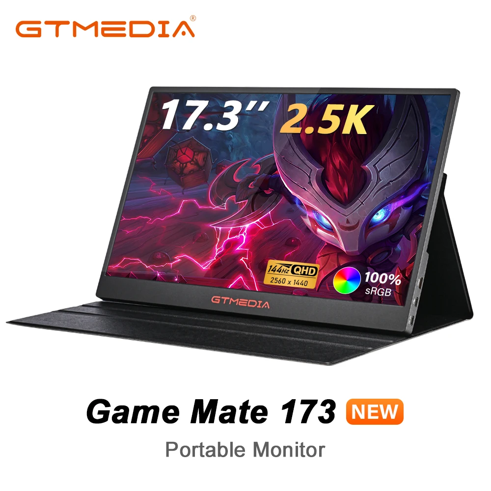 

GTMEDIA 17.3inch 2.5K 165HZ (DP) 144HZ Portable Display 2560 * 1440 16:9 100% sRGB 300cd/㎡ Laptop Game Display Switch PS4/5 Xbox