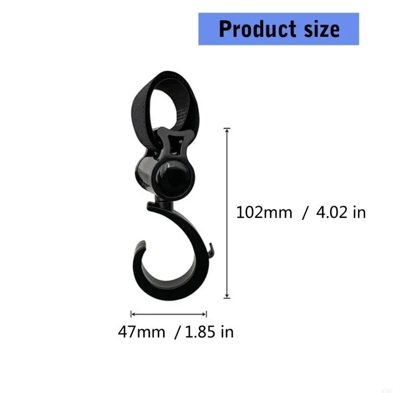97BC 360 Degree Rotating Strollers Accessory Hanger Clip Hook Designing Easy Installation No Tool Required for Busy Parents