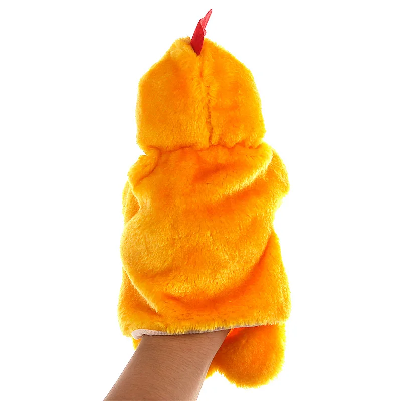 Chick Chicken Hand Puppet Zodiac Cock Hen Stuffed Animal Glove Educational Kids Preschool Learning Role Play Muppet Plush Toys