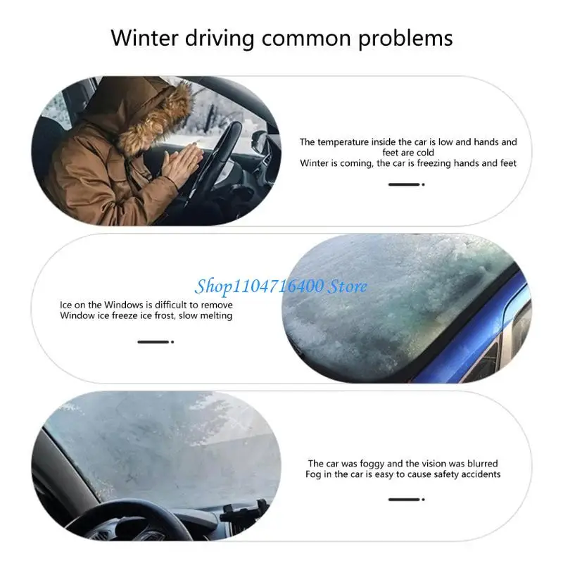 

y1gd Vehicle Windshield Demister 12V 150W Fast Acting Car Heater for Cold Climates