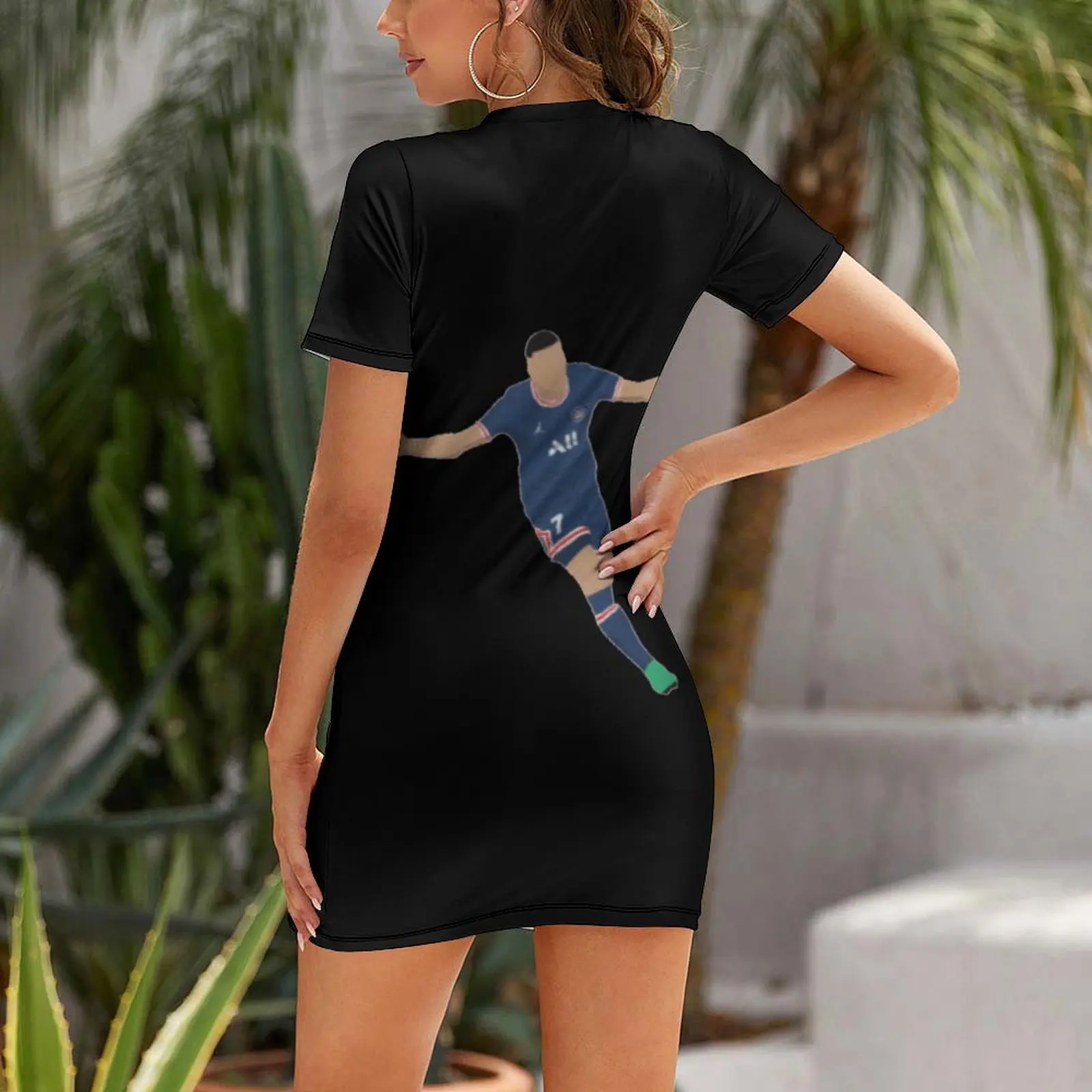 France Football Team Kylianer And Mbappé And Mbappe (12) Short Sleeved Dress Graphic Vintage Sexy Woman's Clothing Graphic Cockt