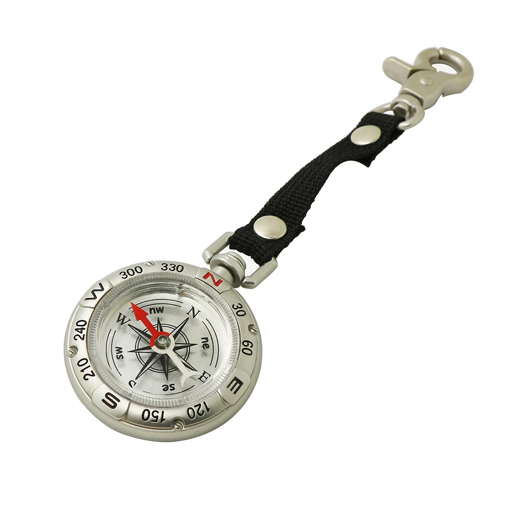 Vintage Pocket Watch Keychain Navigation Tool Direction Positioning Device Outdoor Pointing Guide Camping Survival Supplies