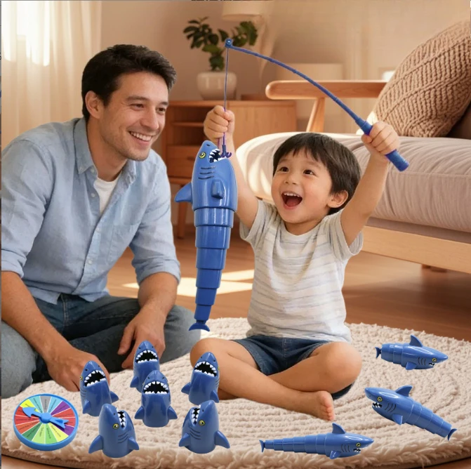 Interactive Parent-Child Game,Fishing Game - Classic Rotating Pond Toy, Educational for Toddlers & Family Party Entertainment