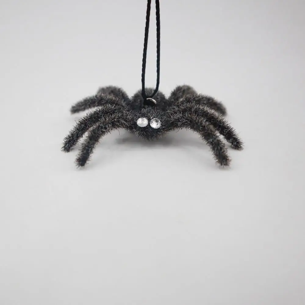 Engraçado halloween pelúcia aranha pingentes realista 3d reunindo aranha preta falso dos desenhos animados aranha artificial festa adereços de mesa