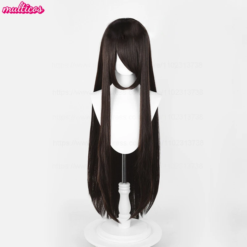Hochwertige Anime 100 cm lange gerade Cosplay-Perücke Schwarz Weiß Rot Rosa Braun Gold Blau Blond Lila Hitzebeständige Haarperücken