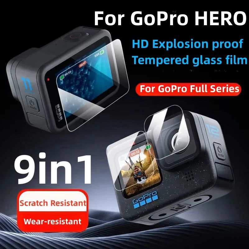 

For GoPro Hero 13 Ultra-HD Tempered Glass Screen Lens Protector Film 9H Hardness Glass for Go Pro Hero 13/12 Anti-scratch Film