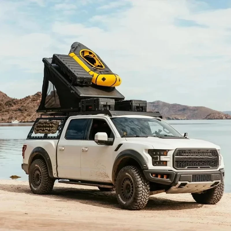 New Den Camping Hiking Equipment Top 4 Person Hard Rooftop Tent On Roof Of Car