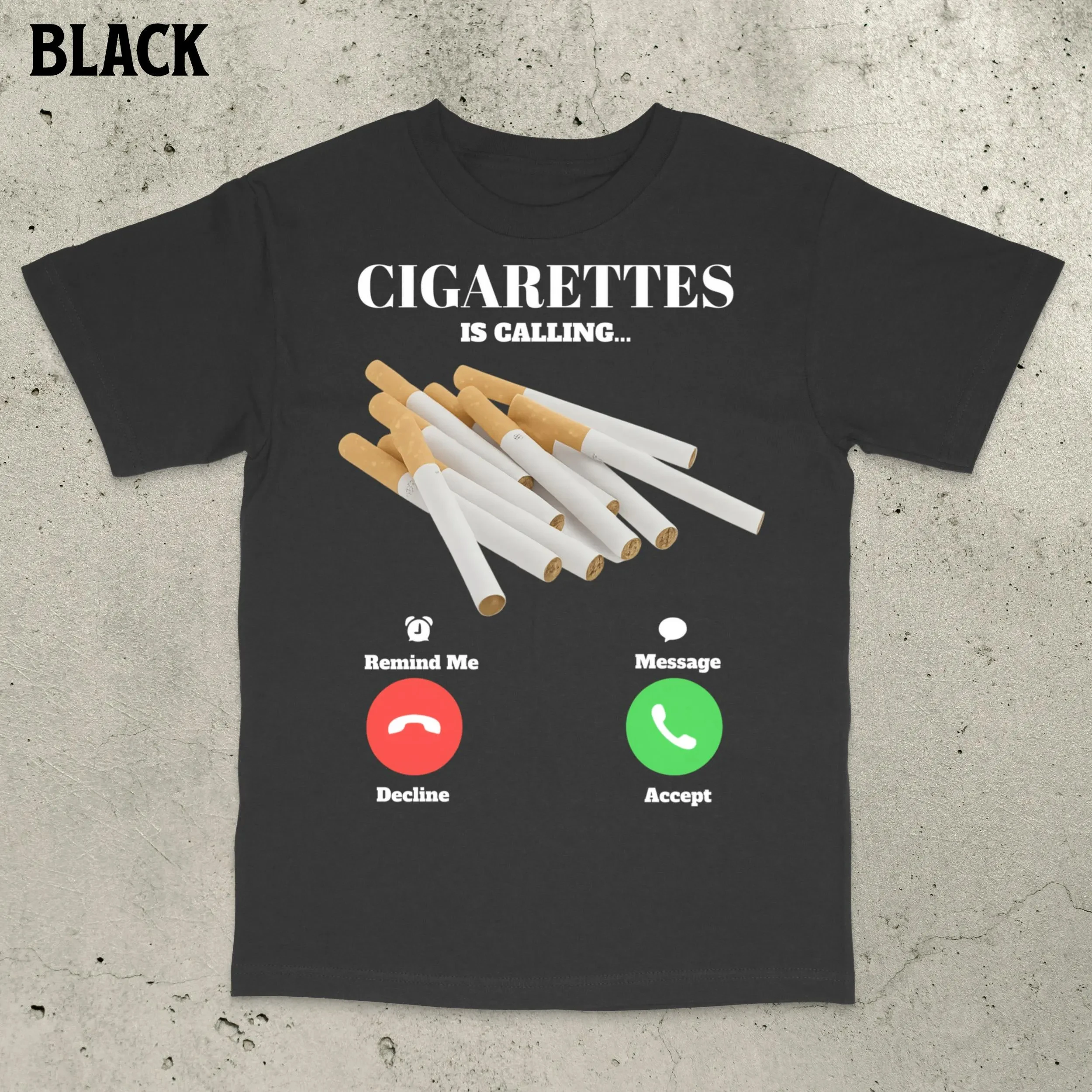 Cigarettes Is Calling T-shirt Funny Meme Summer Men's Tracksuit Short-sleeved Tops Casual Cotton Sportswear Harajuku Streetwear