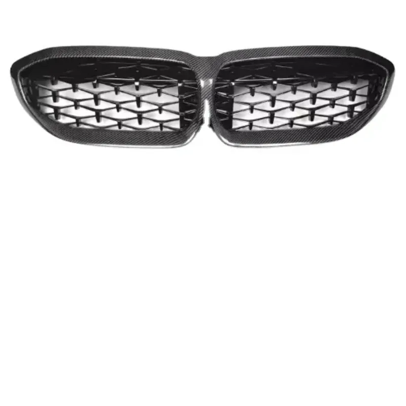 

Auto Front Bumper Kidney Grills Glossy Black Diamond ABS 2019 2020 Front Grille Grill With Led Light For For M5 LCI