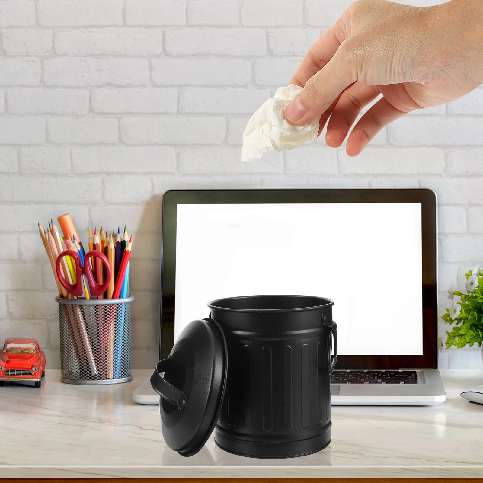 

Creative Bedside Garbage Can Multi-Functional Home Trash Bin Pencil Organizer Reusable Desktop Wastebasket Bucket Shaped Small